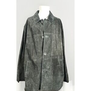 Newport Harbor Men's Size 2XL Black Genuine Suede Leather Jacket